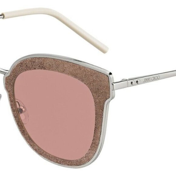 JIMMY CHOO NILE/S S0J 2M Silver Beige-Brown Pink Anti-Reflection 63mm